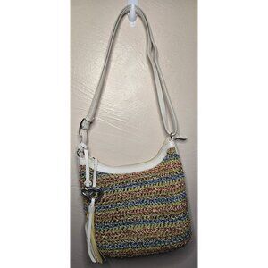 Brighton Colorful Woven Straw Small Crossbody Purse Casual Brunch Rainbow